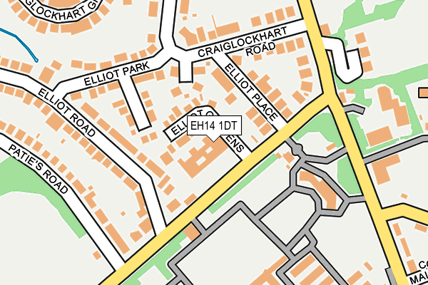 EH14 1DT map - OS OpenMap – Local (Ordnance Survey)