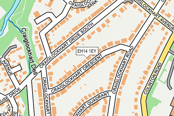 EH14 1EY map - OS OpenMap – Local (Ordnance Survey)