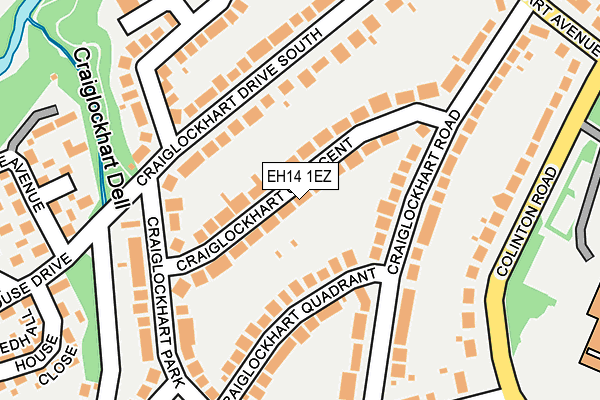 EH14 1EZ map - OS OpenMap – Local (Ordnance Survey)