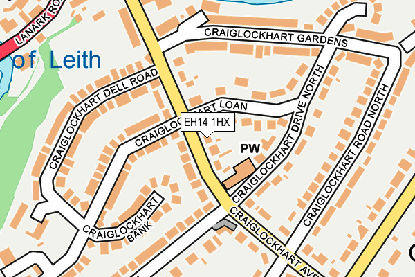 EH14 1HX map - OS OpenMap – Local (Ordnance Survey)