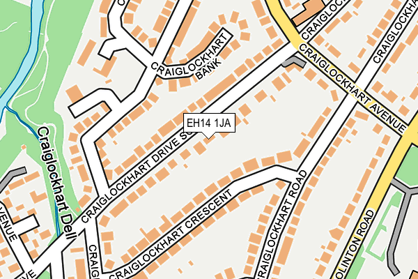 EH14 1JA map - OS OpenMap – Local (Ordnance Survey)