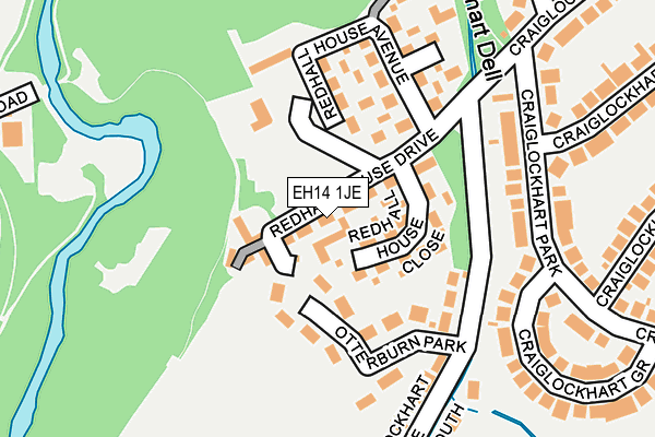 EH14 1JE map - OS OpenMap – Local (Ordnance Survey)