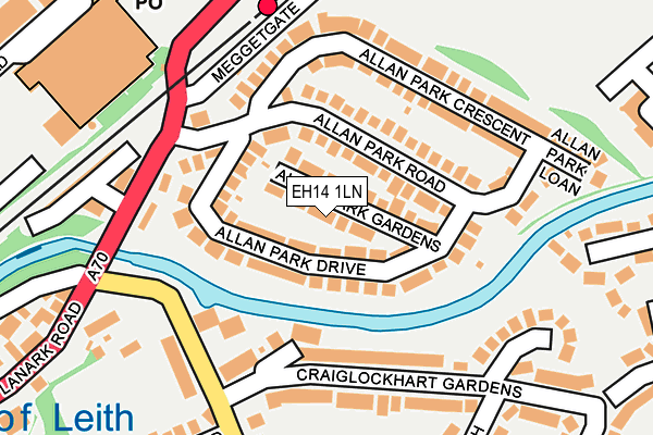 EH14 1LN map - OS OpenMap – Local (Ordnance Survey)