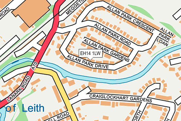 EH14 1LW map - OS OpenMap – Local (Ordnance Survey)