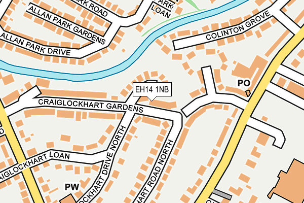 EH14 1NB map - OS OpenMap – Local (Ordnance Survey)