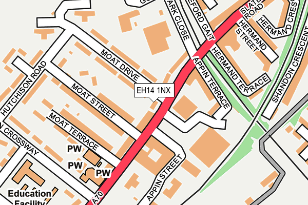 EH14 1NX map - OS OpenMap – Local (Ordnance Survey)