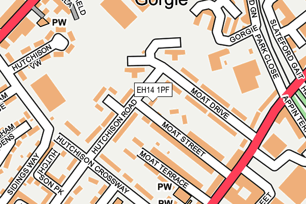 EH14 1PF map - OS OpenMap – Local (Ordnance Survey)