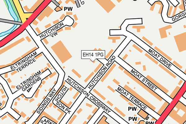 EH14 1PG map - OS OpenMap – Local (Ordnance Survey)