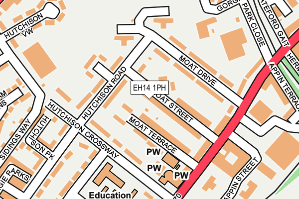 EH14 1PH map - OS OpenMap – Local (Ordnance Survey)