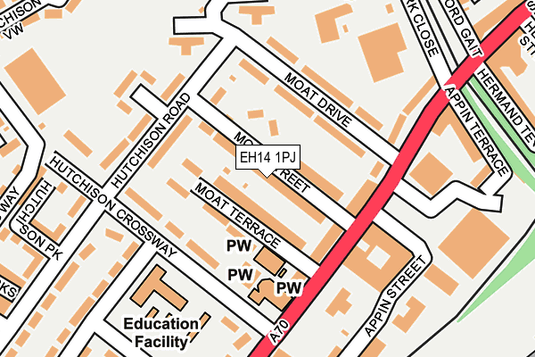 EH14 1PJ map - OS OpenMap – Local (Ordnance Survey)