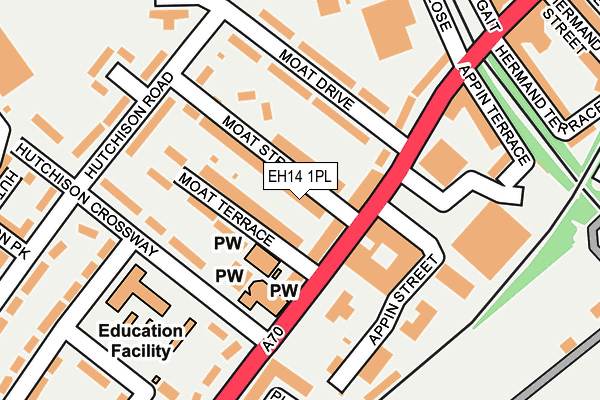 EH14 1PL map - OS OpenMap – Local (Ordnance Survey)