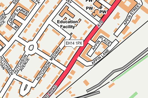 EH14 1PX map - OS OpenMap – Local (Ordnance Survey)