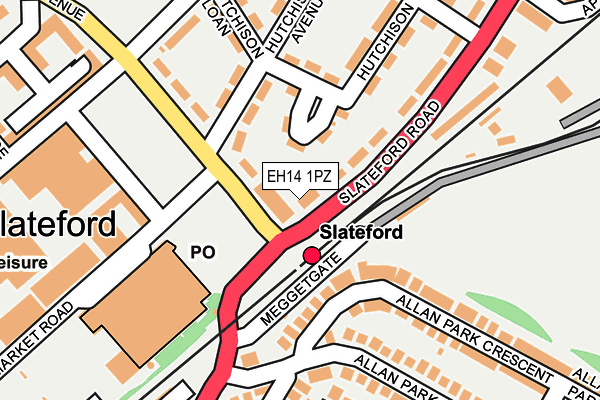 EH14 1PZ map - OS OpenMap – Local (Ordnance Survey)