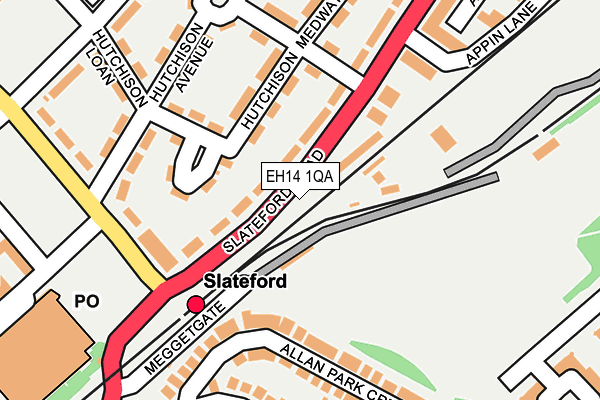 EH14 1QA map - OS OpenMap – Local (Ordnance Survey)