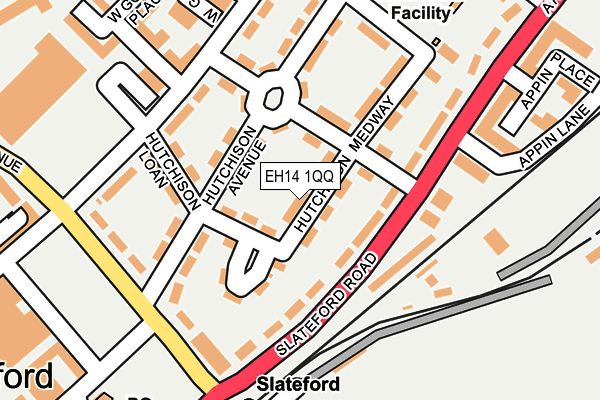 EH14 1QQ map - OS OpenMap – Local (Ordnance Survey)