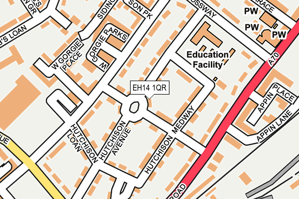 EH14 1QR map - OS OpenMap – Local (Ordnance Survey)