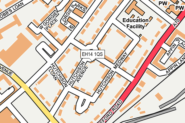 EH14 1QS map - OS OpenMap – Local (Ordnance Survey)