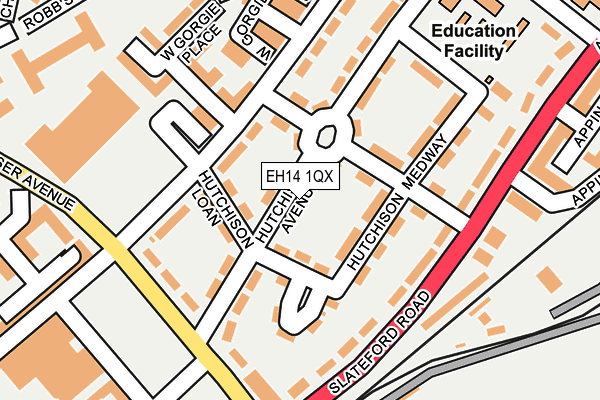 EH14 1QX map - OS OpenMap – Local (Ordnance Survey)
