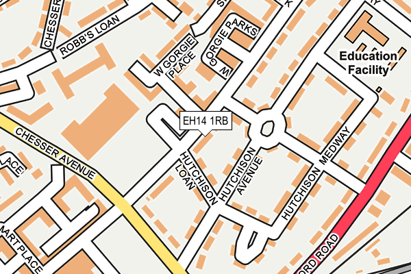 EH14 1RB map - OS OpenMap – Local (Ordnance Survey)