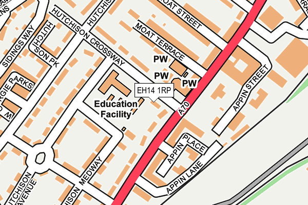 EH14 1RP map - OS OpenMap – Local (Ordnance Survey)