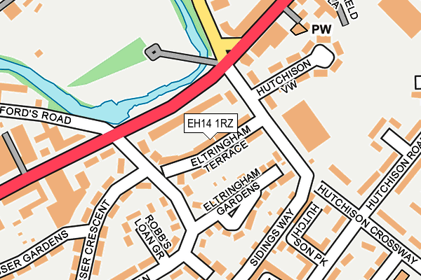 EH14 1RZ map - OS OpenMap – Local (Ordnance Survey)