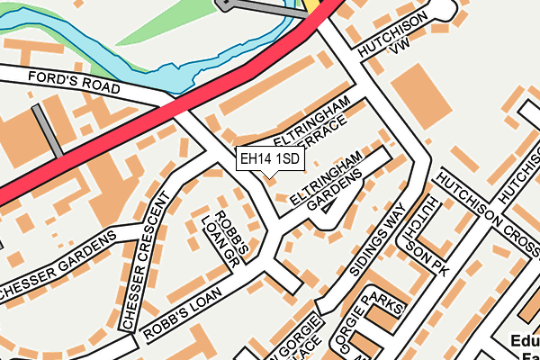 EH14 1SD map - OS OpenMap – Local (Ordnance Survey)
