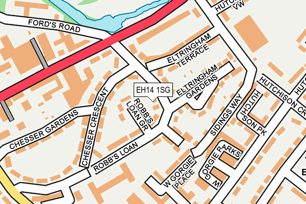 EH14 1SG map - OS OpenMap – Local (Ordnance Survey)