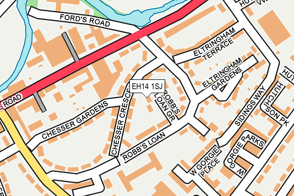 EH14 1SJ map - OS OpenMap – Local (Ordnance Survey)