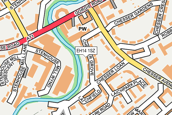 EH14 1SZ map - OS OpenMap – Local (Ordnance Survey)