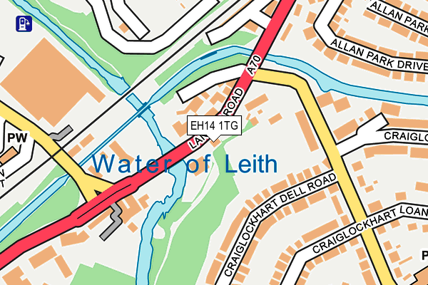 EH14 1TG map - OS OpenMap – Local (Ordnance Survey)