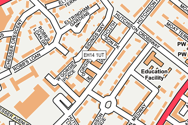 EH14 1UT map - OS OpenMap – Local (Ordnance Survey)