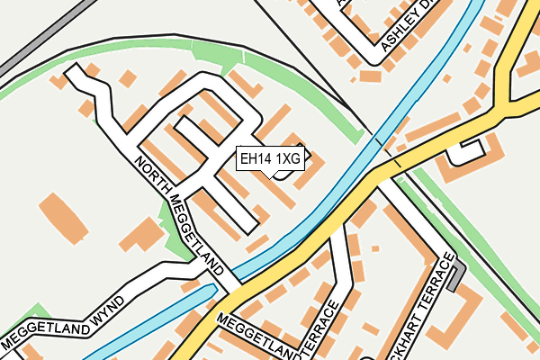 EH14 1XG map - OS OpenMap – Local (Ordnance Survey)