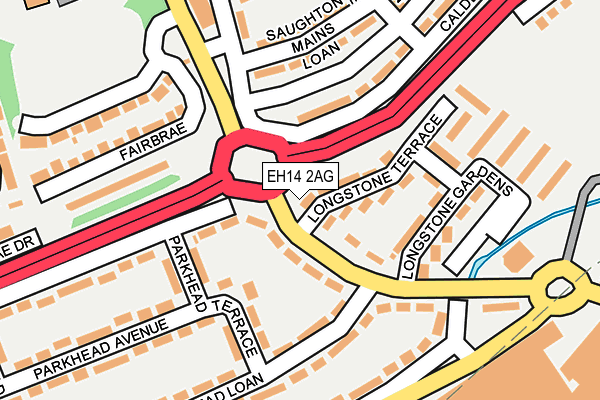 EH14 2AG map - OS OpenMap – Local (Ordnance Survey)