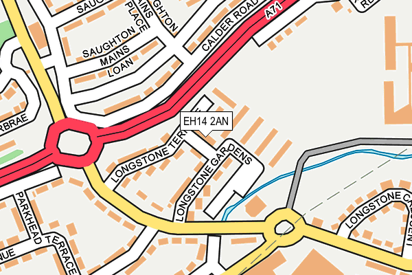 EH14 2AN map - OS OpenMap – Local (Ordnance Survey)