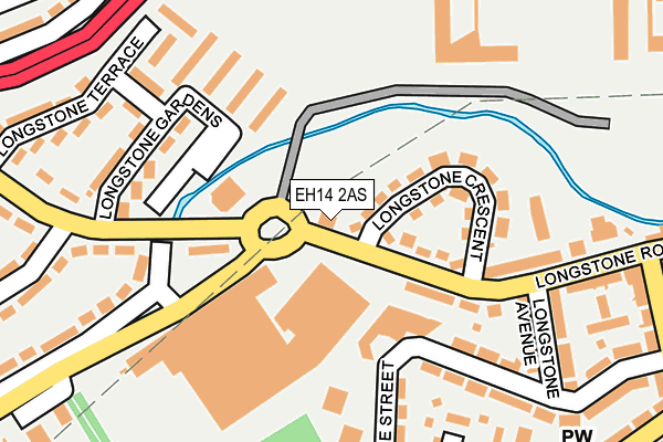 EH14 2AS map - OS OpenMap – Local (Ordnance Survey)