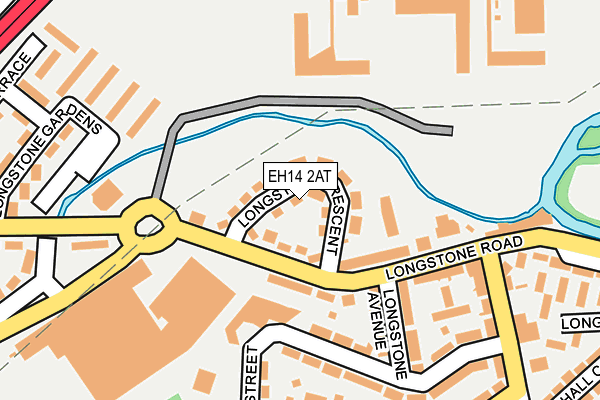 EH14 2AT map - OS OpenMap – Local (Ordnance Survey)