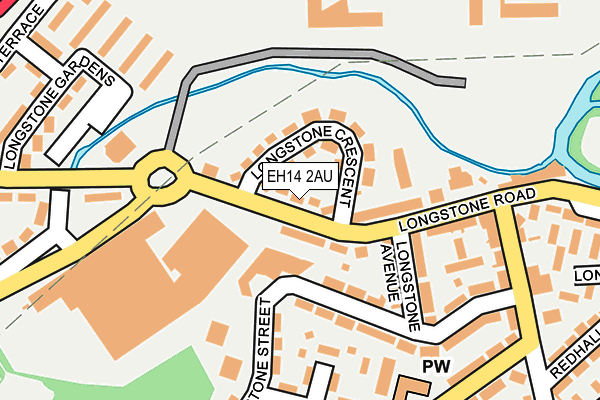 EH14 2AU map - OS OpenMap – Local (Ordnance Survey)