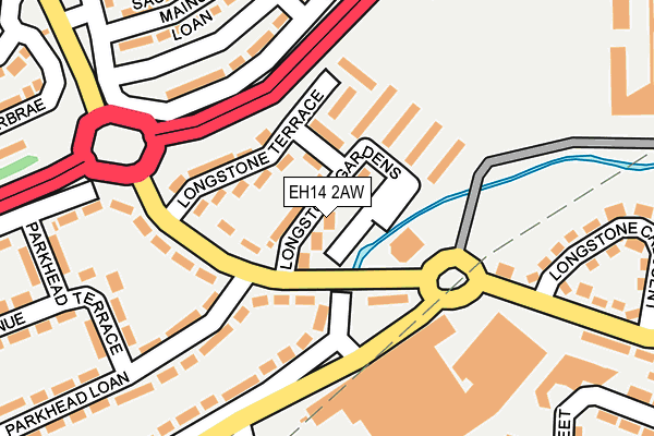 EH14 2AW map - OS OpenMap – Local (Ordnance Survey)