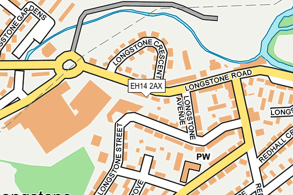 EH14 2AX map - OS OpenMap – Local (Ordnance Survey)