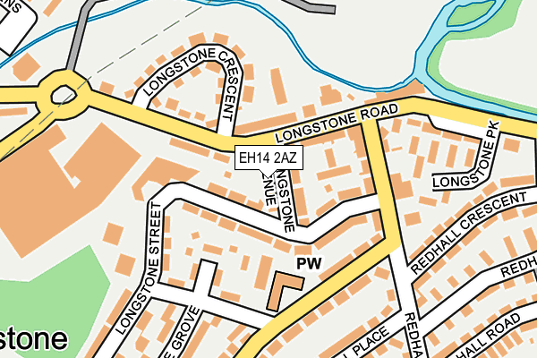 EH14 2AZ map - OS OpenMap – Local (Ordnance Survey)