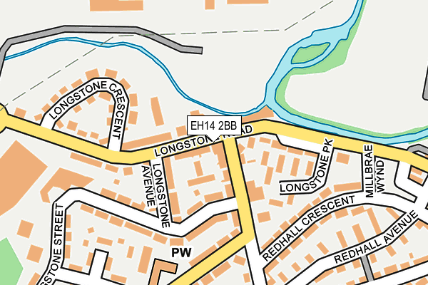 EH14 2BB map - OS OpenMap – Local (Ordnance Survey)