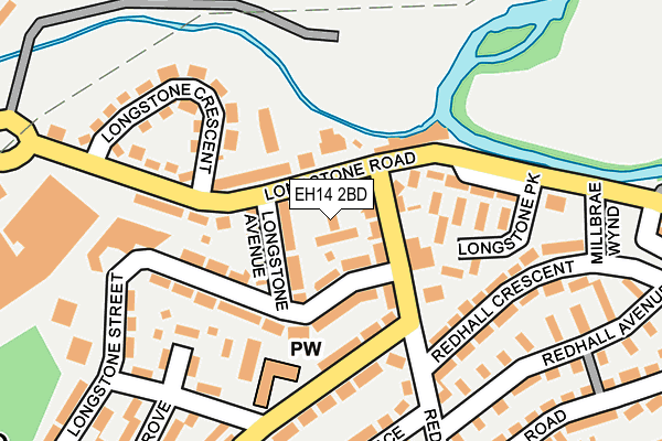 EH14 2BD map - OS OpenMap – Local (Ordnance Survey)