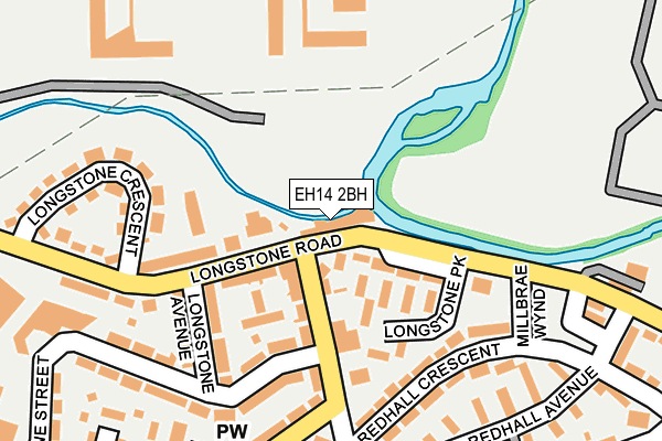 EH14 2BH map - OS OpenMap – Local (Ordnance Survey)
