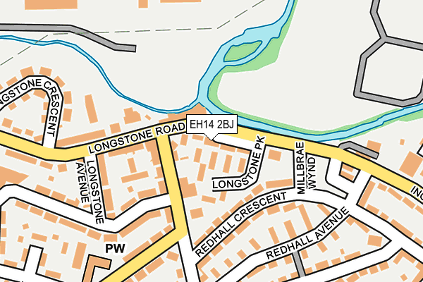 EH14 2BJ map - OS OpenMap – Local (Ordnance Survey)