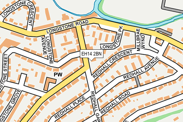 EH14 2BN map - OS OpenMap – Local (Ordnance Survey)