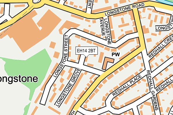EH14 2BT map - OS OpenMap – Local (Ordnance Survey)