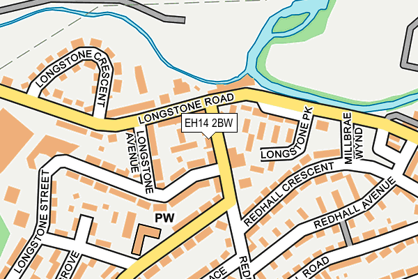 EH14 2BW map - OS OpenMap – Local (Ordnance Survey)