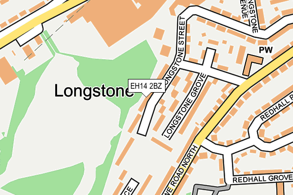 EH14 2BZ map - OS OpenMap – Local (Ordnance Survey)