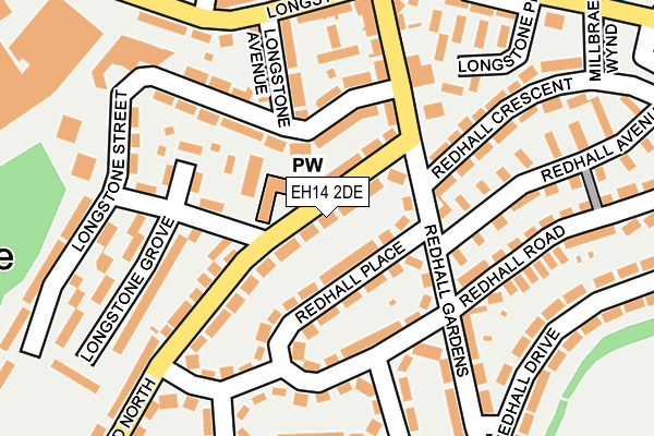 EH14 2DE map - OS OpenMap – Local (Ordnance Survey)