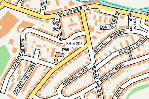 EH14 2DF map - OS OpenMap – Local (Ordnance Survey)